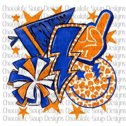 Football Collage-Blue Orange