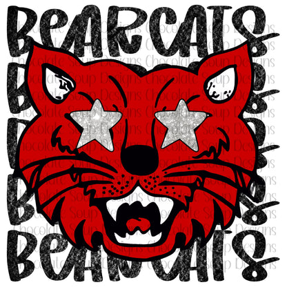 Bearcats Preppy Mascots-Red