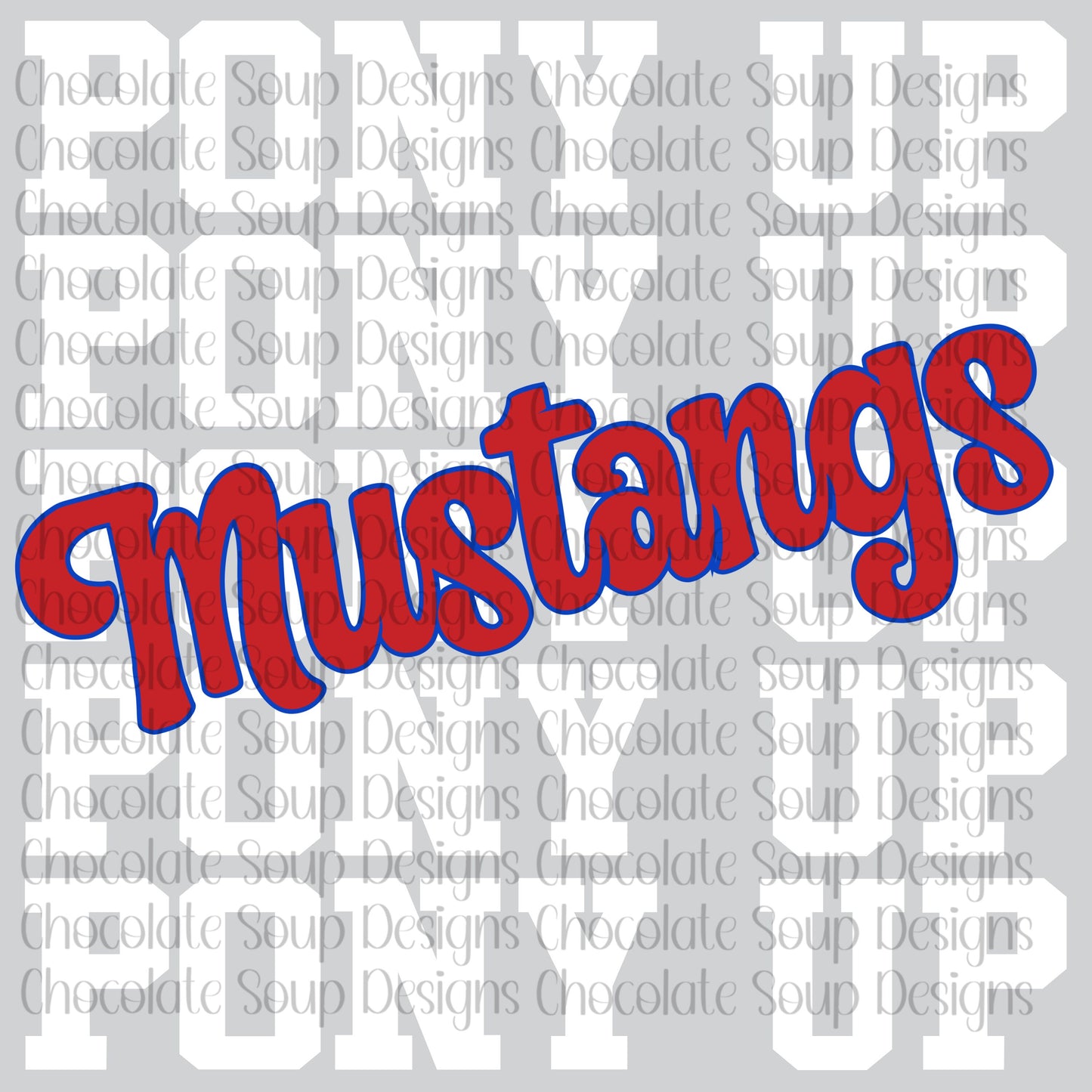 Pony Up Mustangs Stacked Team Name