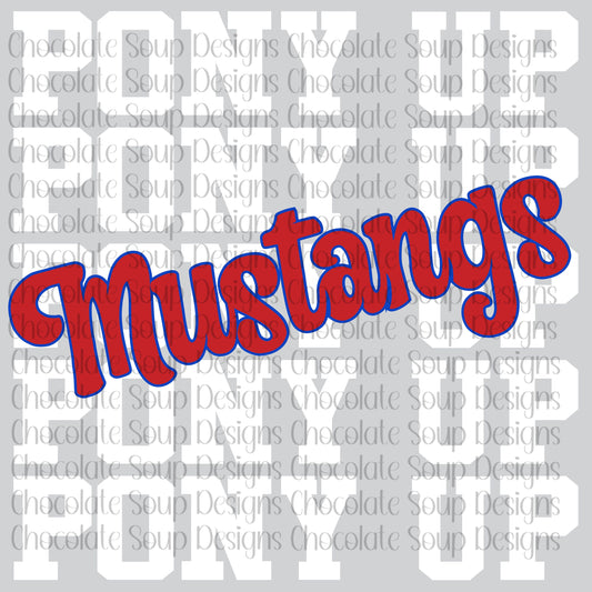 Pony Up Mustangs Stacked Team Name