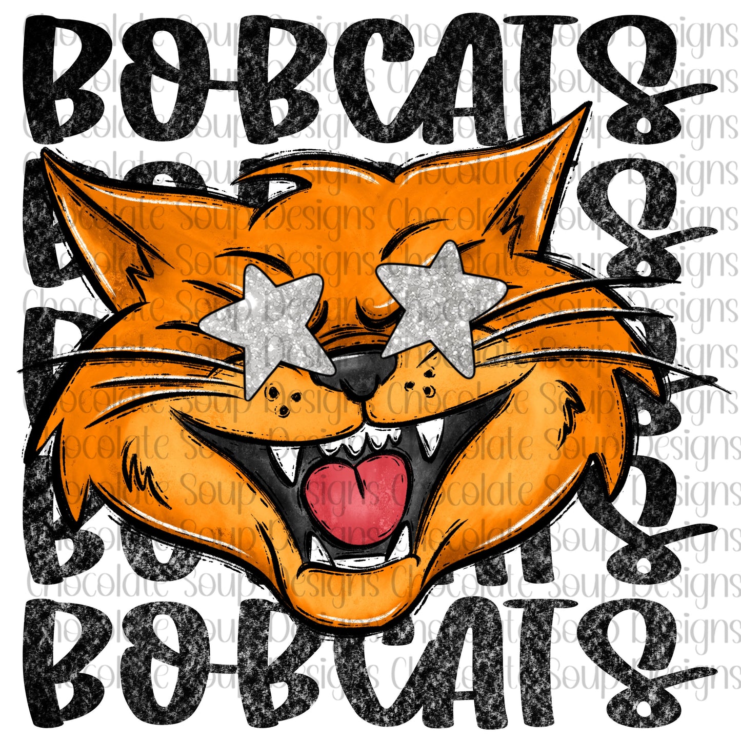 Bobcats Preppy Mascot-Orange