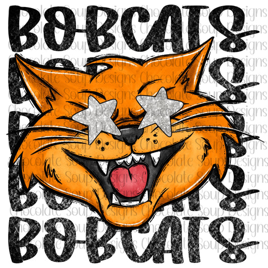 Bobcats Preppy Mascot-Orange