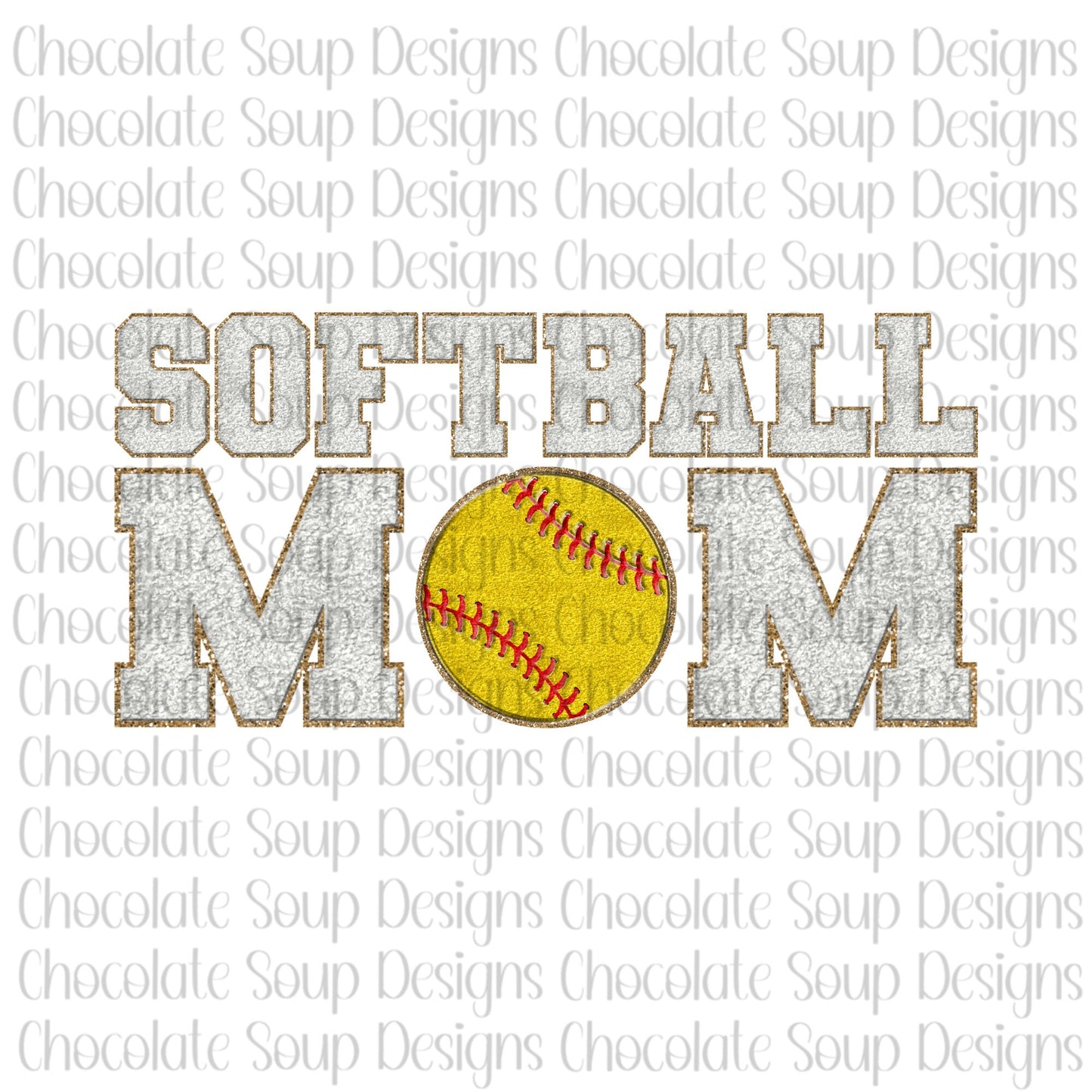 Softball Mom-Faux Chenille