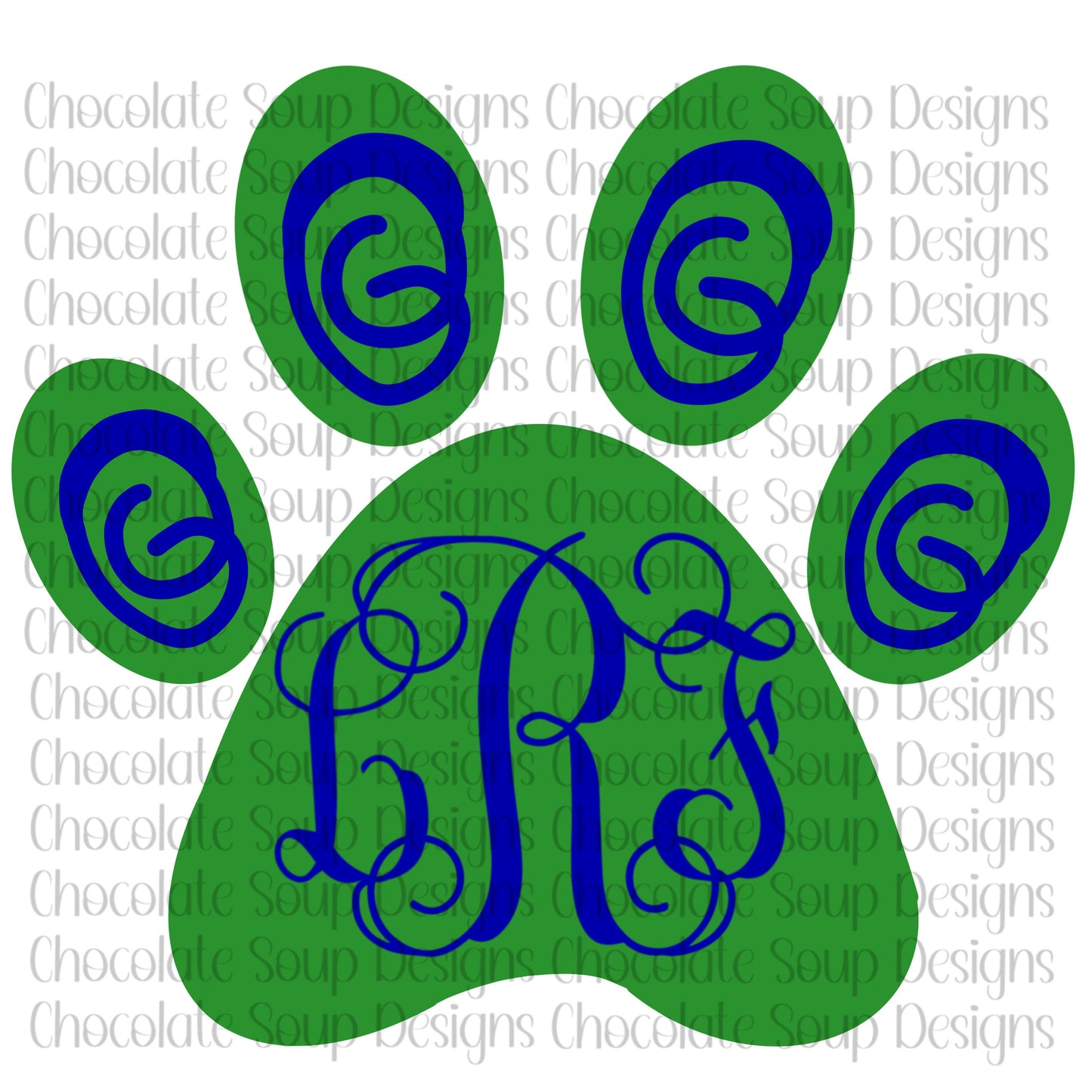 Custom Dog Paw with Initials