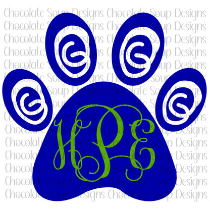 Custom Dog Paw with Initials