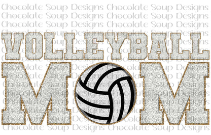 Volleyball Mom-Faux Chenille