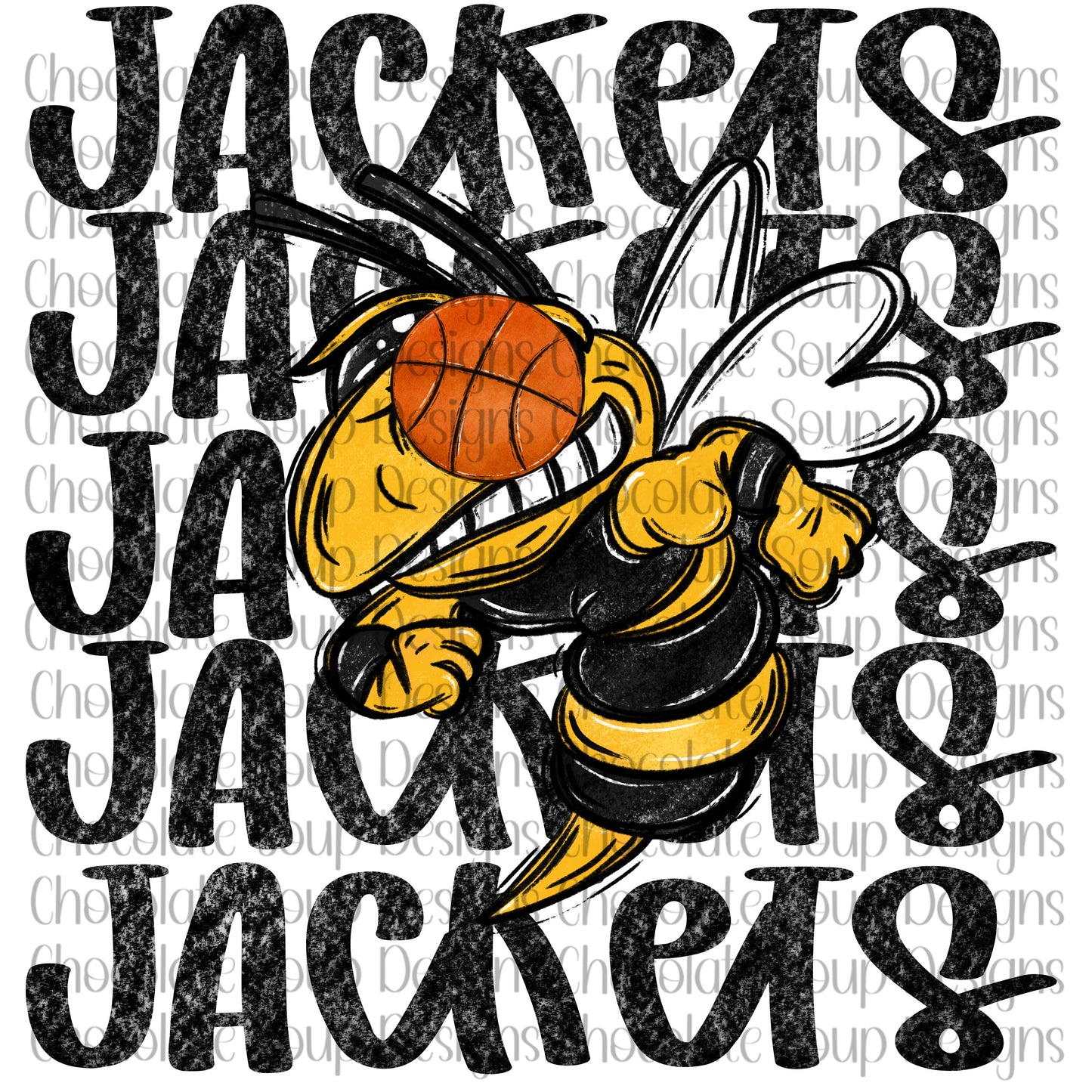 Jackets Basketball Preppy Mascot-Basketball Eyes