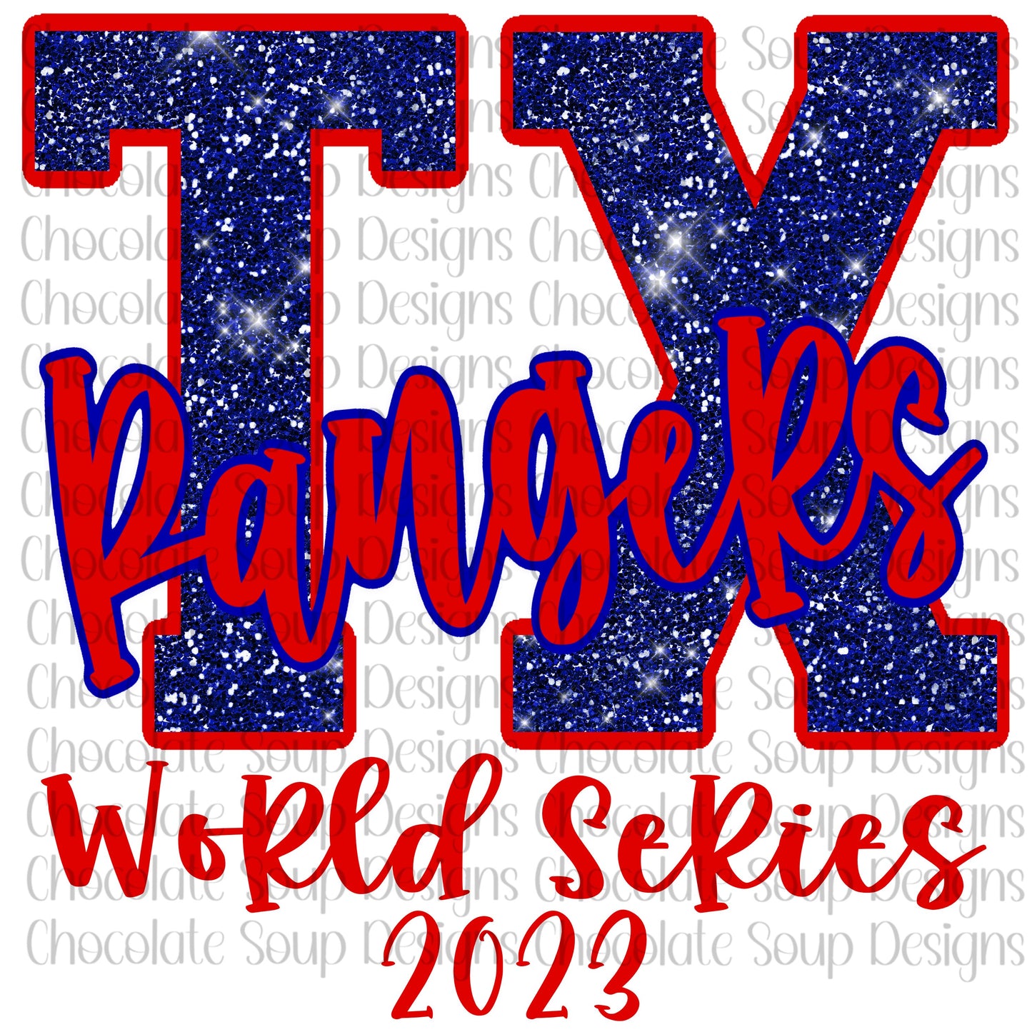 Rangers Baseball Sequins Red White Blue