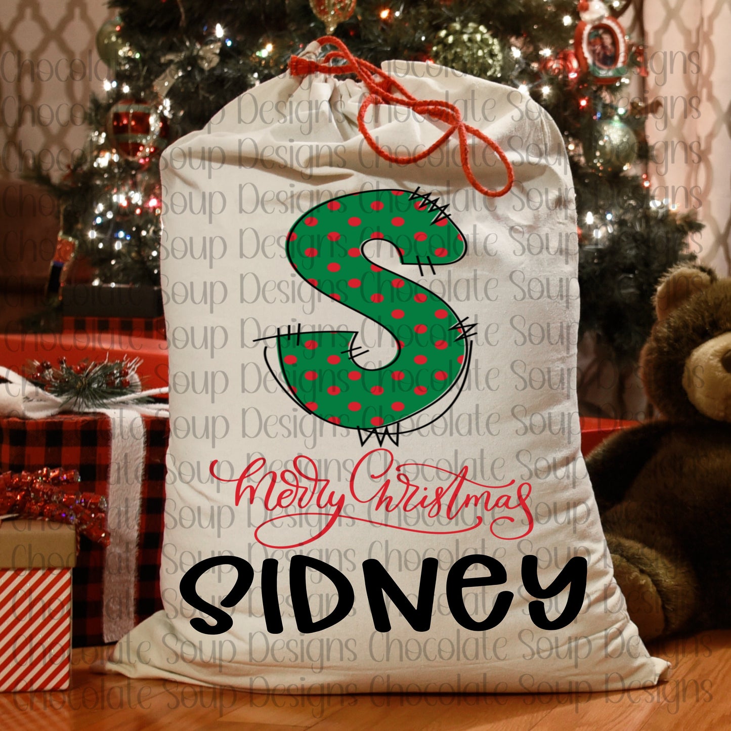 Custom Jumbo Christmas Gift Sack with Name