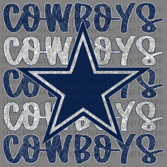 Cowboys Preppy Mascot-Blue