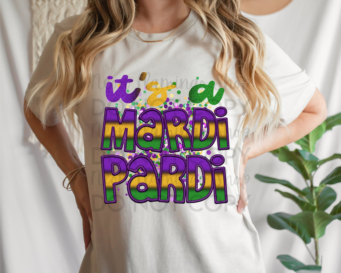 It's A Mardi Pardi-Faux Embroidery