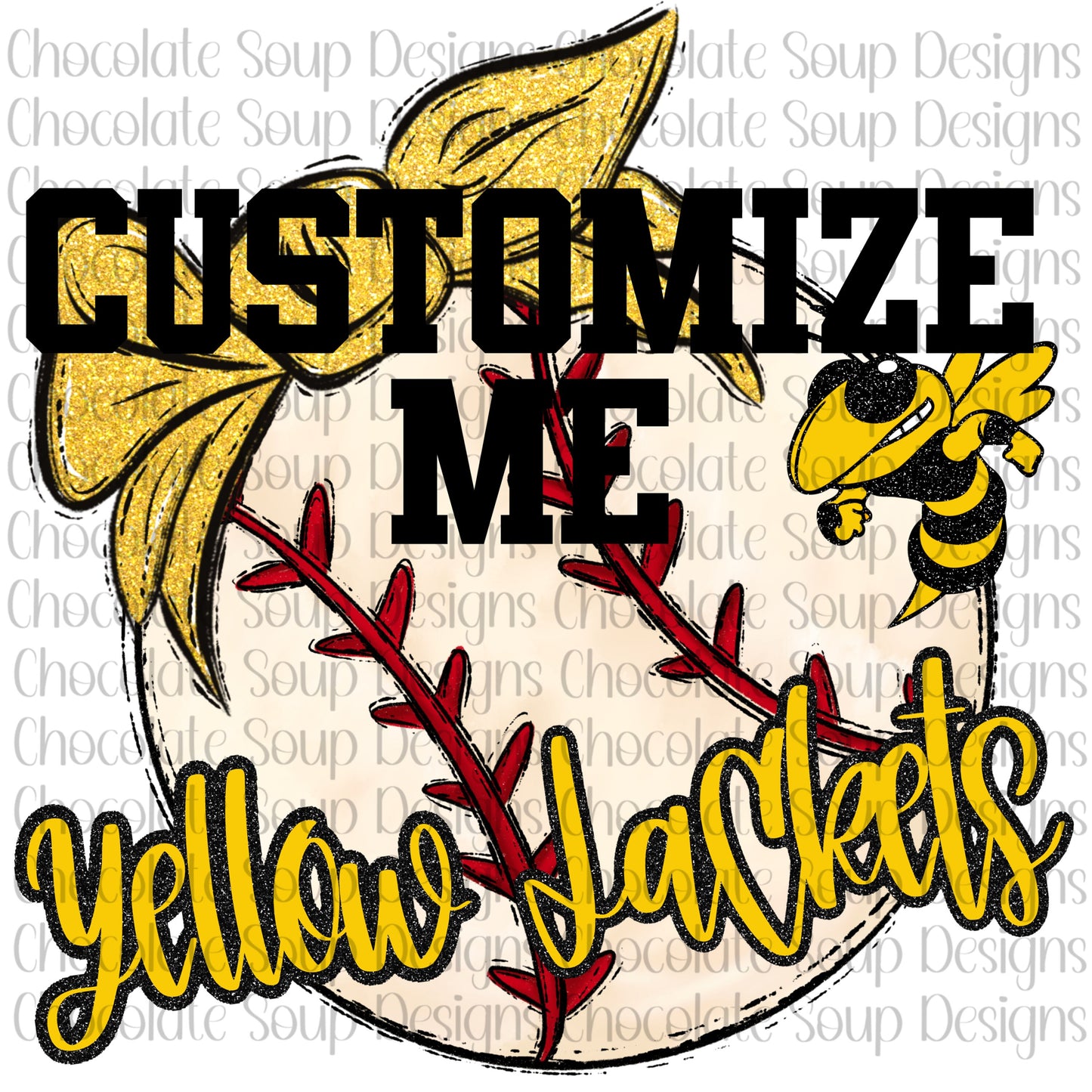 Baseball with Mascot Custom Design